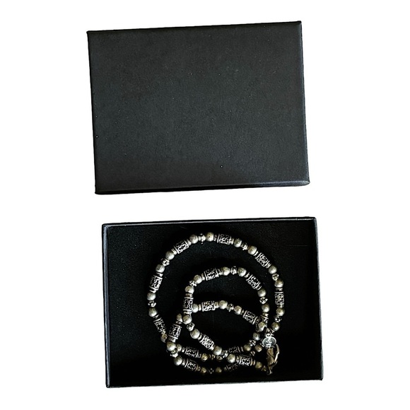 Vintage Napier Silver Tribal Bead Necklace 16" Silver Bead Necklace - Picture 6 of 8